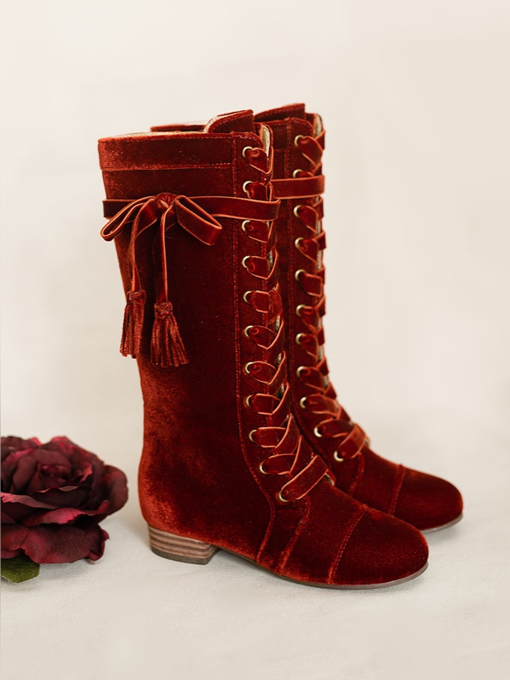 Joyfolie Girls Marija Tall Boots in Brick Color Size T10